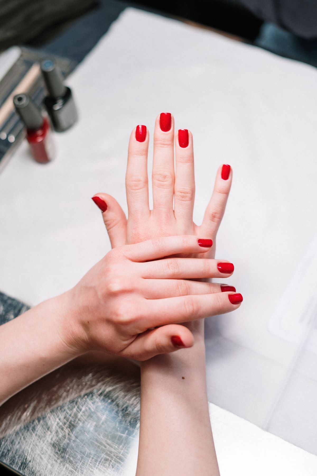 Red gel manicure by Elite Nails, Clairemont